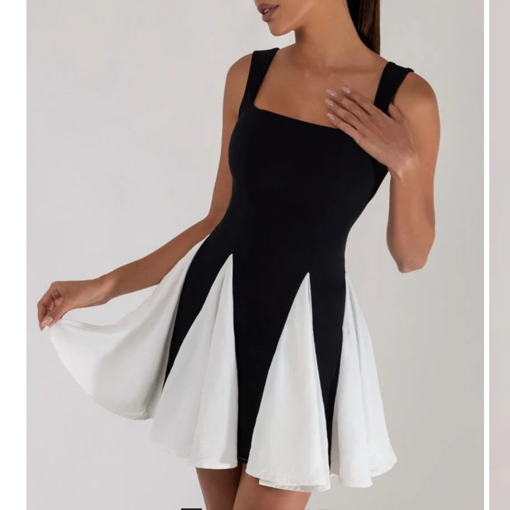 Elegant Black and White Dress